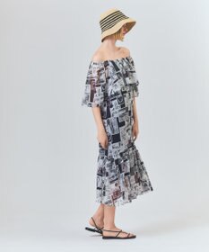 GRACE CONTINENTAL シフォンプリントドレス