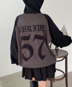 WEGO グラフィックニットパーカー