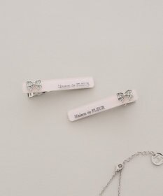 Maison de FLEUR 【2個セット】ビジューリボンアクリルクリップセット
