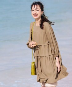 Tiaclasse L 【洗える】ティアードチュニックブラウス