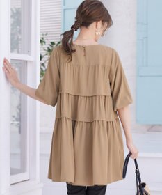 Tiaclasse L 【洗える】ティアードチュニックブラウス