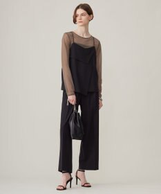 ICB L 【洗える】 マットトリコットチュール シアーカットソー