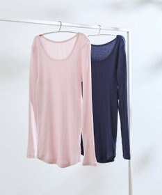 une nana cool 綿100%生地使用 リブ編みコットン 長袖シャツ