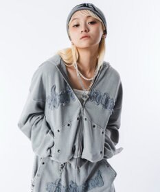 WEGO 【ユニセックス着用ITEM】ブリーチハトメZIPパーカー