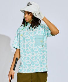 PW CIRCULUS 【UV遮蔽率99.5%  UVカット/速乾/ストレッチ】【MEN】アニマルドットポケットモックT ゴルフ