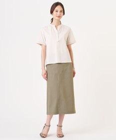J.PRESS LADIES L 【人気素材】セルロースリネンストレッチ ナロー スカート