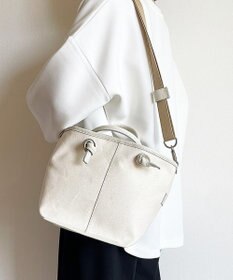 Hekhèr Le Style de Vie 【日本製 / 2WAY】コットンキャンバス×シュリンクレザー ノットハンドバッグ medium