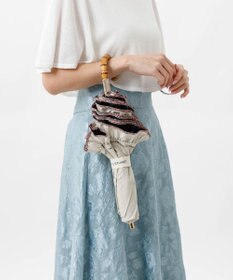 AURORA 【 JILL STUART（ジル スチュアート）】・WEB限定・　リバティパイピングフリル晴雨兼用パラソル(折りたたみ)