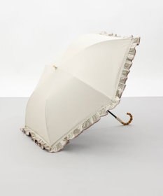 AURORA 【 JILL STUART（ジル スチュアート）】・WEB限定・　リバティパイピングフリル晴雨兼用パラソル(折りたたみ)