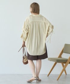 AMERICAN HOLIC シアーバックギャザーリボンシャツ