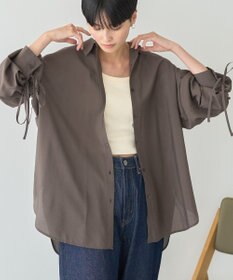 AMERICAN HOLIC シアーバックギャザーリボンシャツ