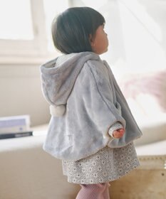 組曲 KIDS 【90㎝】あったかリバーシブルマント