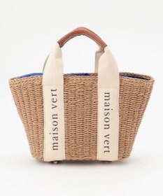 LA BAGAGERIE 【maison vert】【ペーパー素材・多収納】ロゴテープかごバッグ
