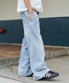 WEGO イージーバギーフレアデニムスラックス