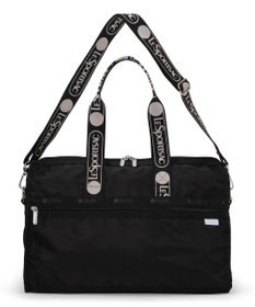 LeSportsac DELUXE MED WEEKENDER MH/ロゴジャガードブラックスナイデル
