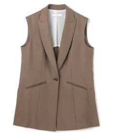 BEIGE， 【洗える】CAROLE / リネンライクノースリーブジレジャケット