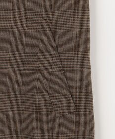 自由区 L 【洗える】グレンチェック ロングジレ