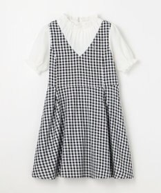 組曲 KIDS 【110-140㎝】ギンガムドッキング ワンピース