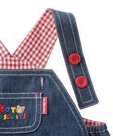MIKI HOUSE HOT BISCUITS 【70-90cm】 くるま刺繍 オーバーオール＆ポロシャツギフトセット【BOX付き】