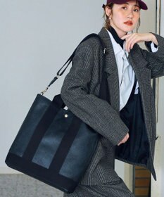 TOPKAPI 【Breath TOPKAPI】スコッチグレイン ネオレザー 縦型 A4 トート バッグ ショルダー付き L