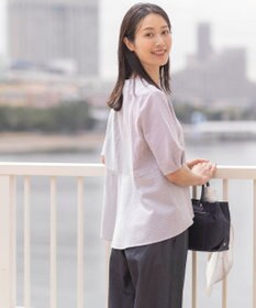 J.PRESS LADIES 【WEB限定カラーあり・抗菌消臭・吸水速乾】サッカージャージー 5分袖 ペプラム カットソー