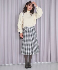 Feroux 【洗える】BOXタックミドル丈 スカート