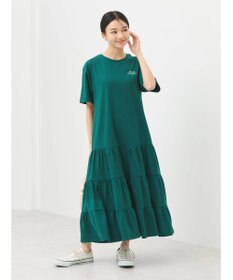 earth music&ecology バックロゴティアードワンピース