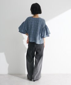 Green Parks 前後２ｗａｙ袖バルーンギンガムチェックブラウス