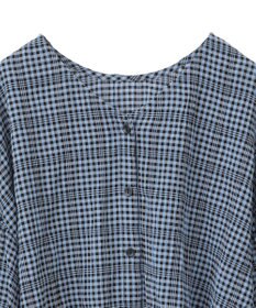 Green Parks 前後２ｗａｙ袖バルーンギンガムチェックブラウス