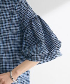 Green Parks 前後２ｗａｙ袖バルーンギンガムチェックブラウス