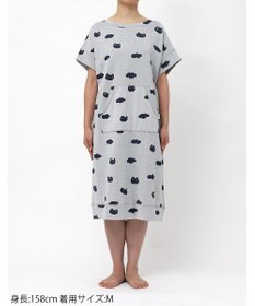 tsumori chisato SLEEP ツモリチサト ワンピース 綿100%(本体) ジャカード 4分袖 ロング丈 レディース UNX105/ワコール