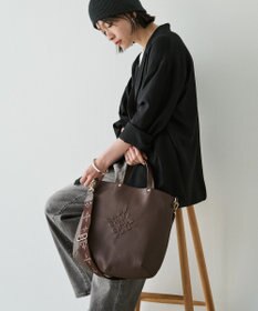 russet エンボスモノグラム ソフトレザー 2WAYトートバッグ(CE-1611)