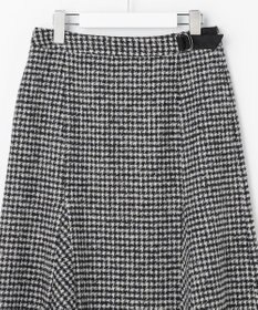 J.PRESS LADIES ウールシルク ハウンドトゥース フレア スカート