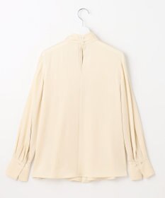 自由区 L 【洗える/UVケア/吸放湿性】シルクストレッチ ハイネックブラウス