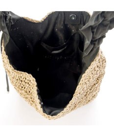 UNBILLION カシュカシュ cachecache / ドロストフリルハンドル地柄編みトート カゴバッグ