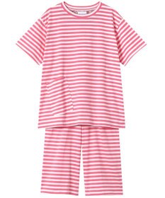 une nana cool MADE WITH LIBERTY FABRIC 綿100％ボーダー 半袖パジャマ