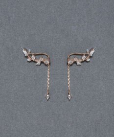 Phoebe 〈シリーズ累計販売10000点突破！〉2wayフラワリービジューピアス&イヤリング　ローズゴールド