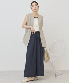 AMERICAN HOLIC 【イージーケア】リネンライクペプラムベスト