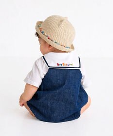 MIKI HOUSE HOT BISCUITS 【44-48cm】 麦わら風 くまみみ ハット