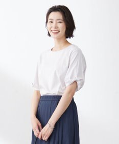 J.PRESS LADIES 【接触冷感・UVケア】コンパクトコットンスムース ツイストスリーブ カットソー