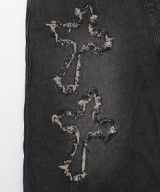 WEGO スーパーバギーフリンジデニムショーツ