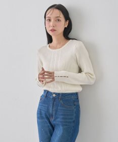 earth music&ecology パール＆ビジュースリーブプルオーバー