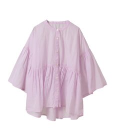 earth music&ecology コットンボイルギャザーシャツ