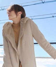 Tiaclasse スエードボンディグフード付きコート