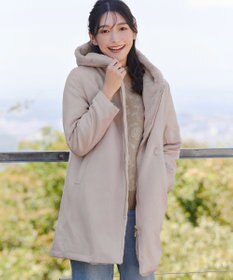 Tiaclasse スエードボンディグフード付きコート