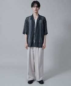 WEGO ストライプメッシュBIGシャツ（S）