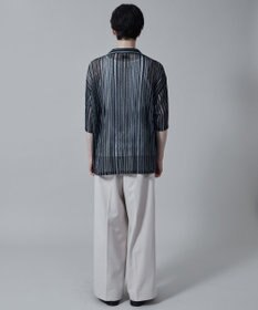 WEGO ストライプメッシュBIGシャツ（S）