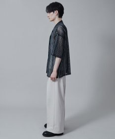 WEGO ストライプメッシュBIGシャツ（S）