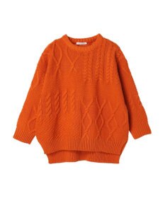 AMERICAN HOLIC パッチワークケーブルニットプルオーバー