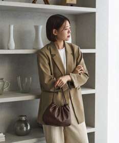 russet レザー巾着4WAYショルダーバッグ(CE-1454)